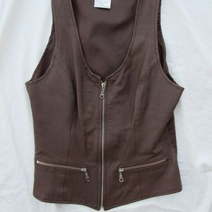 Tower Hill Moto Leather Vest Sz S Vintage